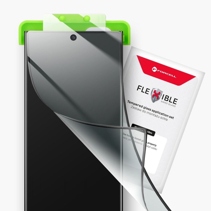 Гибридное стекло 5D для iPhone 17 PRO / 18 PRO Forcell Flexible черное