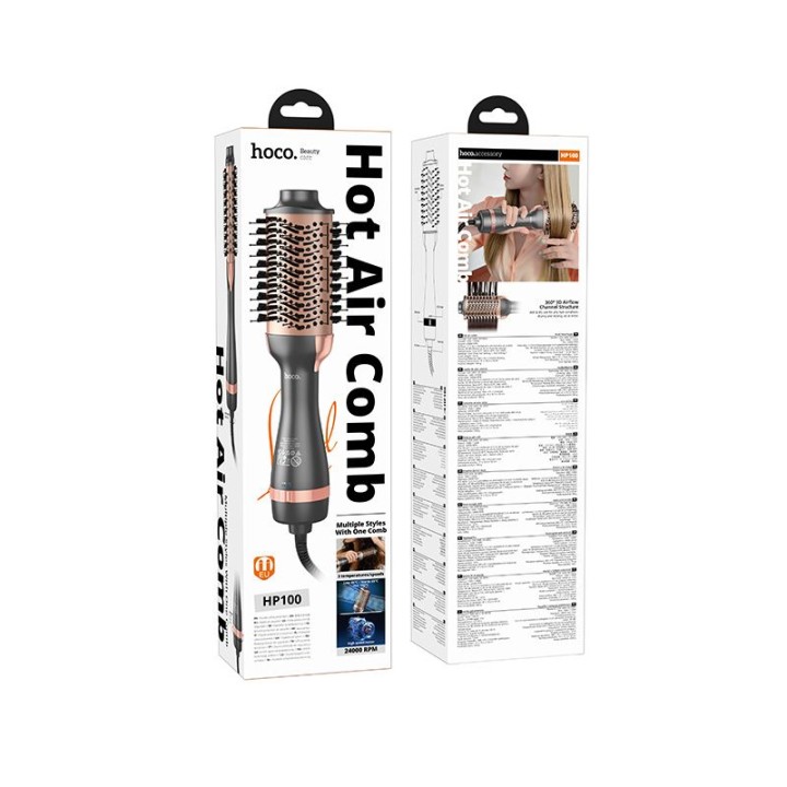 Hair dryer with temperature adjustment Hoco HP100 grey