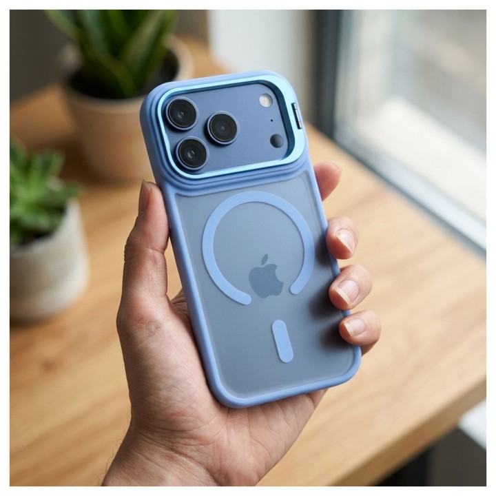 Case for iPhone 18 Pro Max / 17 Pro Max Forcell F-Protect Shadow Stand Premium MagSafe compatible light blue 0INT
