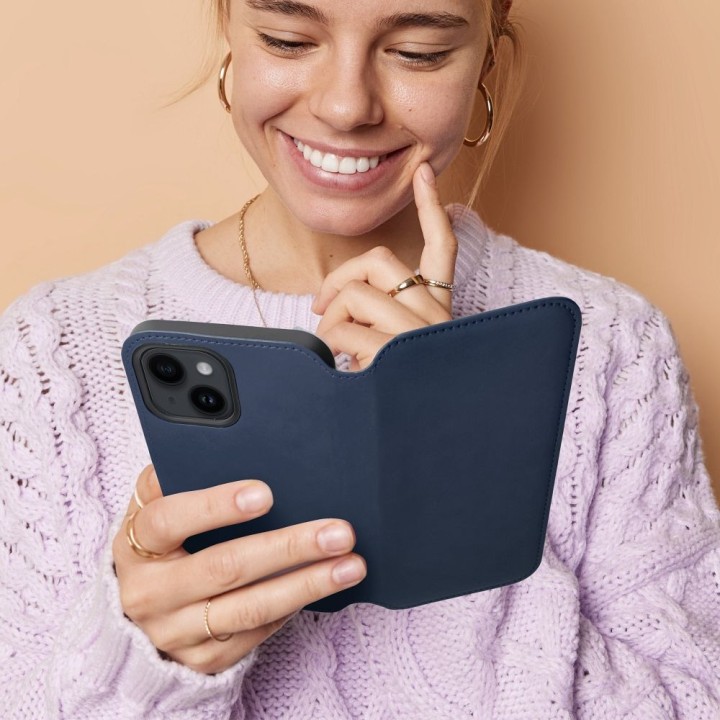 Чехол с клапаном для Samsung S24 PLUS Dual Pocket Book темно-синий