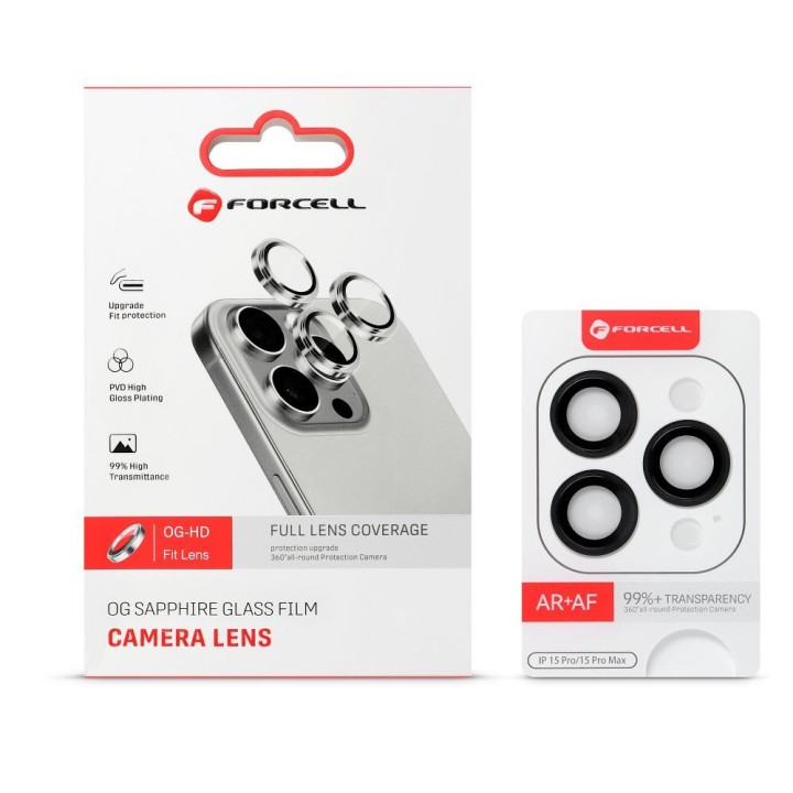 Загартоване скло на камеру для iPhone 18 Pro / 18 Pro Max Forcell Premium блакитне 0INT