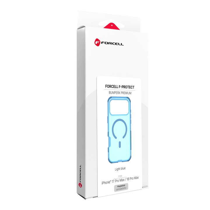 Case for iPhone 18 Pro Max / 17 Pro Max Forcell F-Protect BumperX Premium MagSafe compatible light blue 0INT