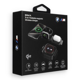Ładowarka indukcyjna 3w1 BMW M Qi2 15W Print Logo czerwona