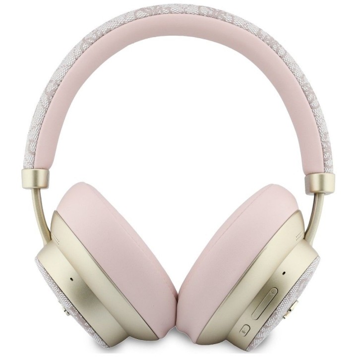 Wireless on-ear headphones Guess ENC 4G Gold Script Metal pink
