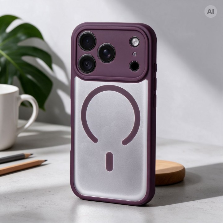 Case for iPhone 18 Pro / 17 Pro Full Matte Mag Cover MagSafe compatible burgundy