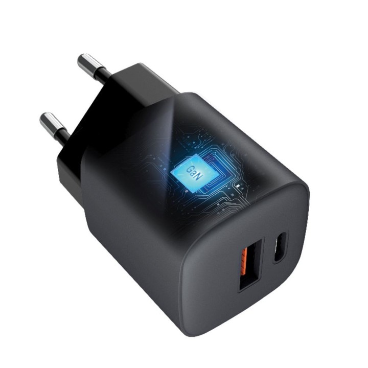 Wall charger for phone Forcell F-Energy GaN USB C + USB A QC4.0 PD 3A 33W VT-31 grey