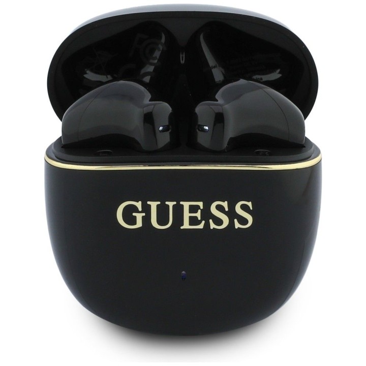 Wireless in-ear headphones TWS Guess Glossy Gold Line Classic black