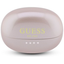 Sluchawki bezprzewodowe douszne OWS Guess Metalic Finish Electropated Parts Classic Logo różowe