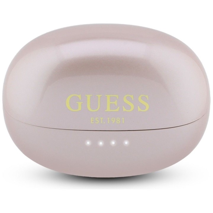 Sluchawki bezprzewodowe douszne OWS Guess Metalic Finish Electropated Parts Classic Logo różowe