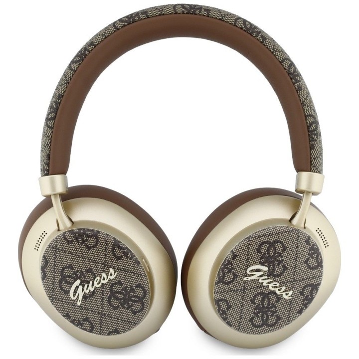 Бездротові накладні навушники Guess ENC 4G Gold Script Metal коричневі