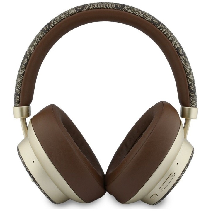 Wireless on-ear headphones Guess ENC 4G Gold Script Metal brown