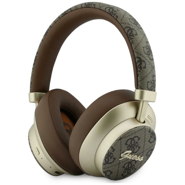 Бездротові накладні навушники Guess ENC 4G Gold Script Metal коричневі
