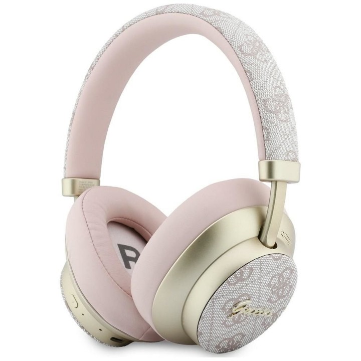 Wireless on-ear headphones Guess ENC 4G Gold Script Metal pink