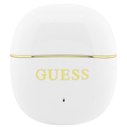 Беспроводные наушники-вкладыши TWS Guess Glossy Gold Line Classic белые