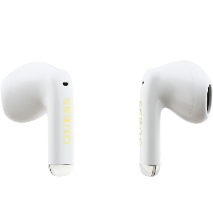 Wireless in-ear headphones TWS Guess Glossy Gold Line Classic white