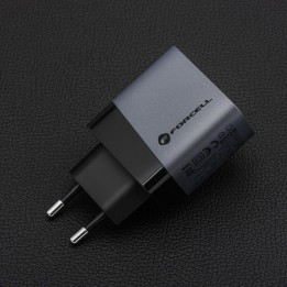 Сетевое зарядное устройство для телефона Forcell F-Energy GaN USB C + USB A QC4.0 PD 4A 45W VT-39 серое