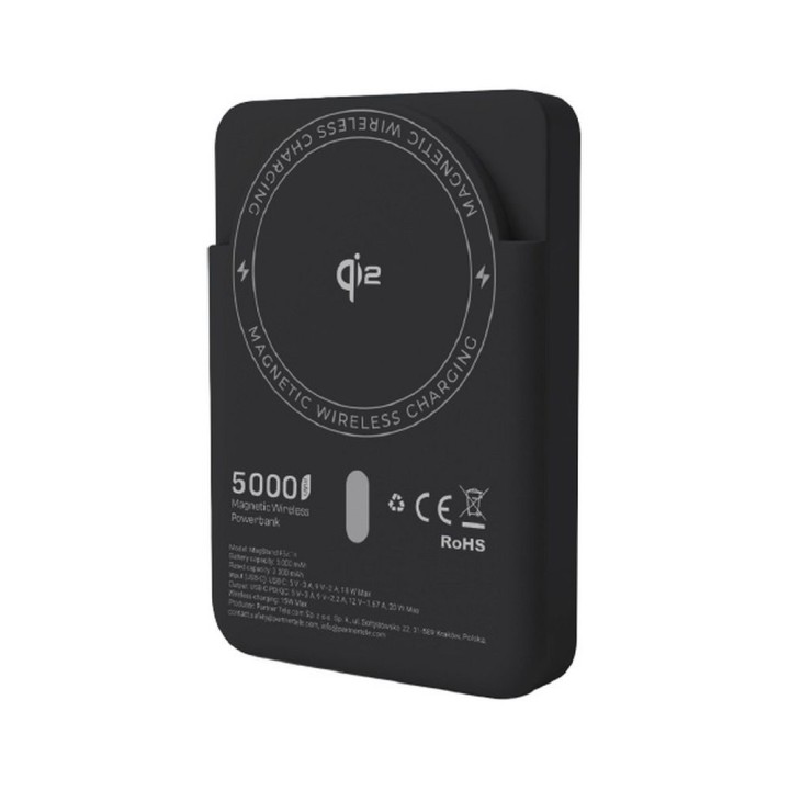 Powerbank zgodny z MagSafe Forcell F-Energy MagStand QI2 F5K10 QC3.0 PD3.0 20W 5000 mAh czarny 0INT