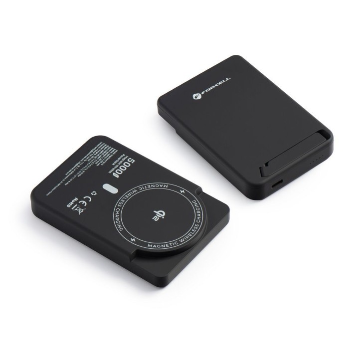 Повербанк совместимый с MagSafe Forcell F-Energy MagStand QI2 F5K10 QC3.0 PD3.0 20W 5000 mAh черный 0INT
