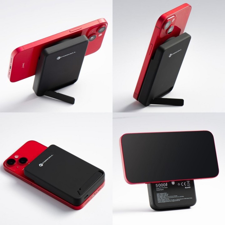 Повербанк совместимый с MagSafe Forcell F-Energy MagStand QI2 F5K10 QC3.0 PD3.0 20W 5000 mAh черный 0INT
