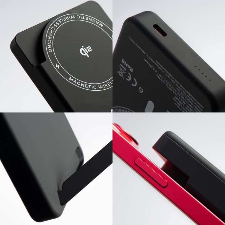 Повербанк сумісний з MagSafe Forcell F-Energy MagStand QI2 F5K10 QC3.0 PD3.0 20W 5000 mAh чорний 0INT