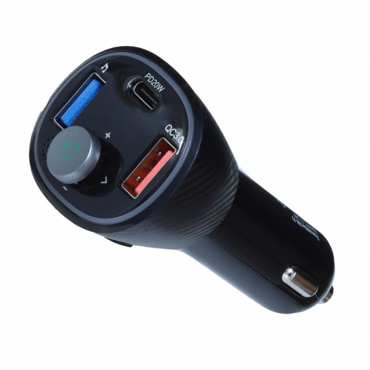 ART FM-трансмиттер bluetooth 5.0 + USB A QC3.0 + Type C (всего 30W) FM-73 черный