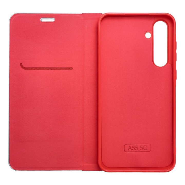 Чохол з клапаном для Samsung S26 FE Luna Book Carbon червоний