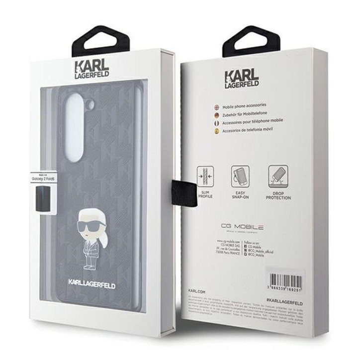 KARL LAGERFELD case for SAMSUNG With Fold 5 KLHCZFD5SAPKINPK (Saffiano Mono IK PIN) black