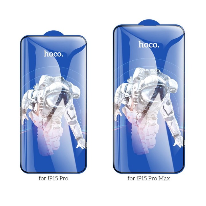 Tempered glass 5D for iPhone 15 PRO HD Guardian shield (SET 10in1) Hoco G14 black