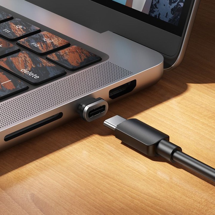 Cable with magnetic tip USB C to USB C Hoco QC3.0 PD 5A 240W 1,2 m U159 black