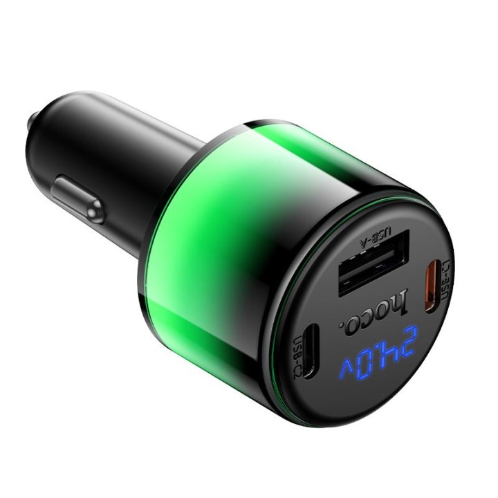 Ładowarka samochodowa Hoco USB A + 2x USB C QC3.0 PD 57W Z69B czarna