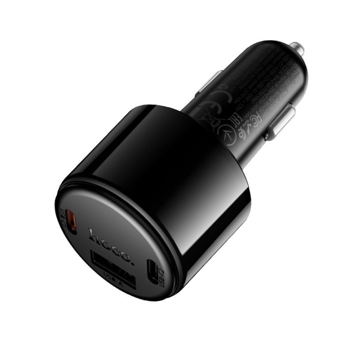 Автомобильное зарядное устройство Hoco USB A + 2x USB C QC3.0 PD 57W Z69B черное