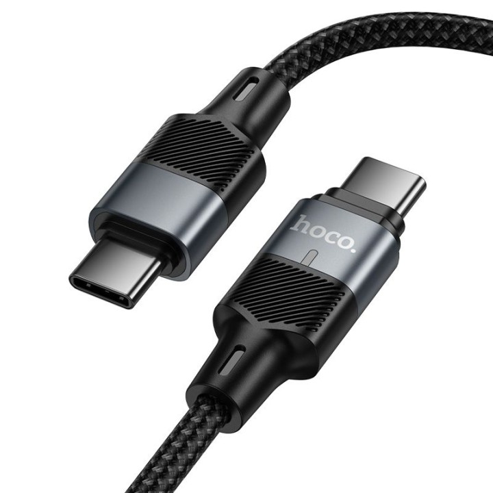 Кабель з магнітним наконечником USB C – USB C Hoco QC3.0 PD 5A 240W 1,2 m U159 чорний
