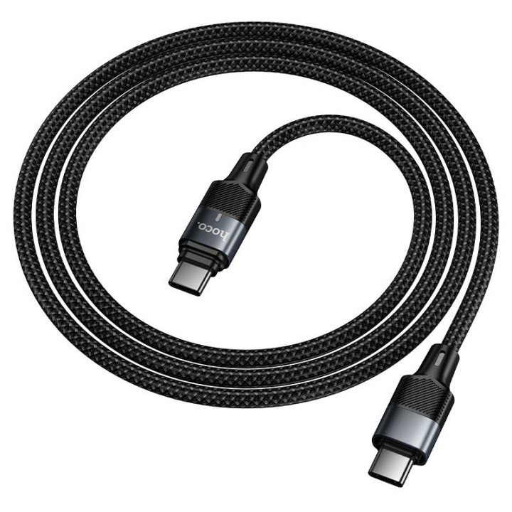 Cable with magnetic tip USB C to USB C Hoco QC3.0 PD 5A 240W 1,2 m U159 black