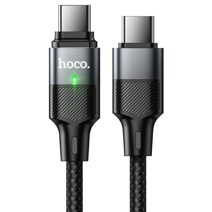 Cable with magnetic tip USB C to USB C Hoco QC3.0 PD 5A 240W 1,2 m U159 black