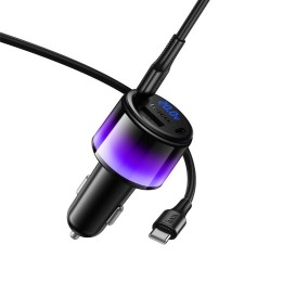Ładowarka samochodowa Hoco USB A + 2x USB C QC3.0 PD 57W + kabel USB C do C Z69B czarna