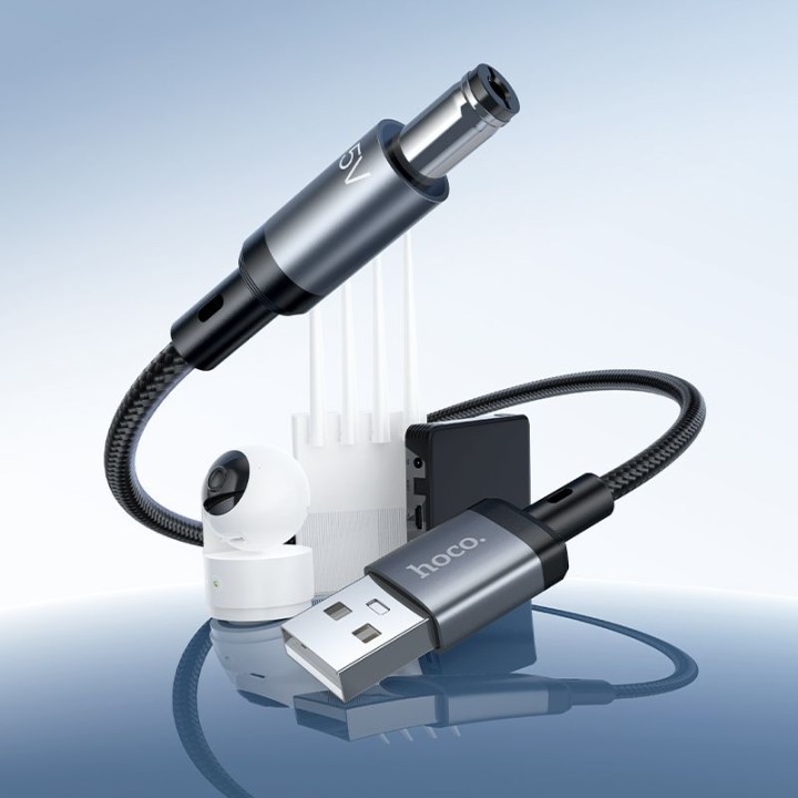 Кабель USB A для DC 5,5mm Hoco 5V/1A 1m X129 Advantage черный