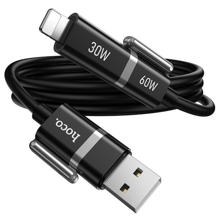 Кабель 4 в 1 USB A/USB C – USB C/Lightning Hoco 3A 60W 1,2 m U155 черный
