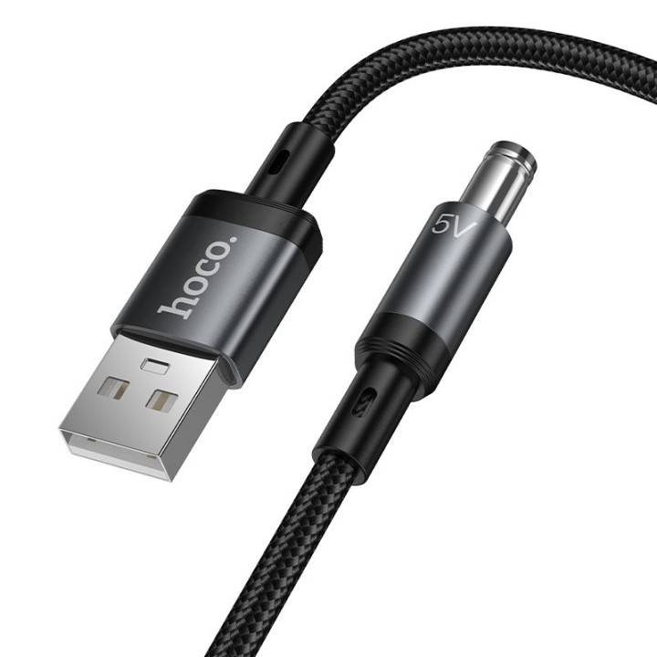 Кабель USB A для DC 5,5mm Hoco 5V/1A 1m X129 Advantage черный