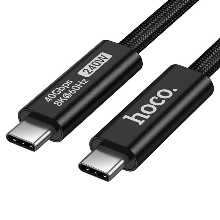 Кабель USB-C – USB-C Hoco USB4 40Gbps/8K60Hz 5A 240W 1m US15 чорний