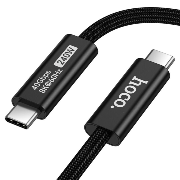 Кабель USB-C – USB-C Hoco USB4 40Gbps/8K60Hz 5A 240W 1m US15 чорний