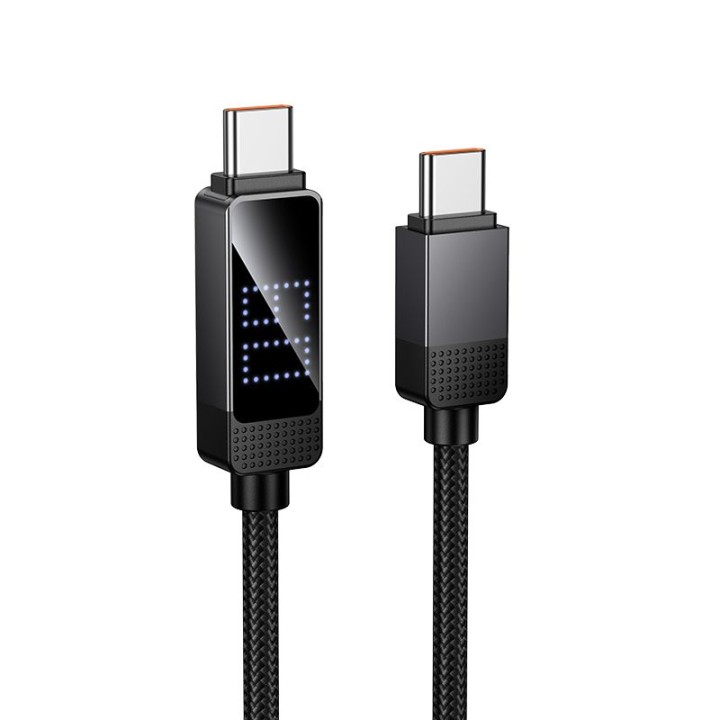 USB-C to USB-C cable Hoco 3A 60W with display Dot Matrix 1 m U154 black