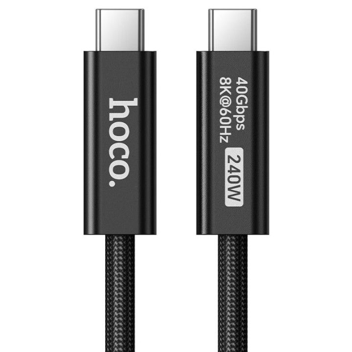 Кабель USB-C – USB-C Hoco USB4 40Gbps/8K60Hz 5A 240W 2m US15 чорний