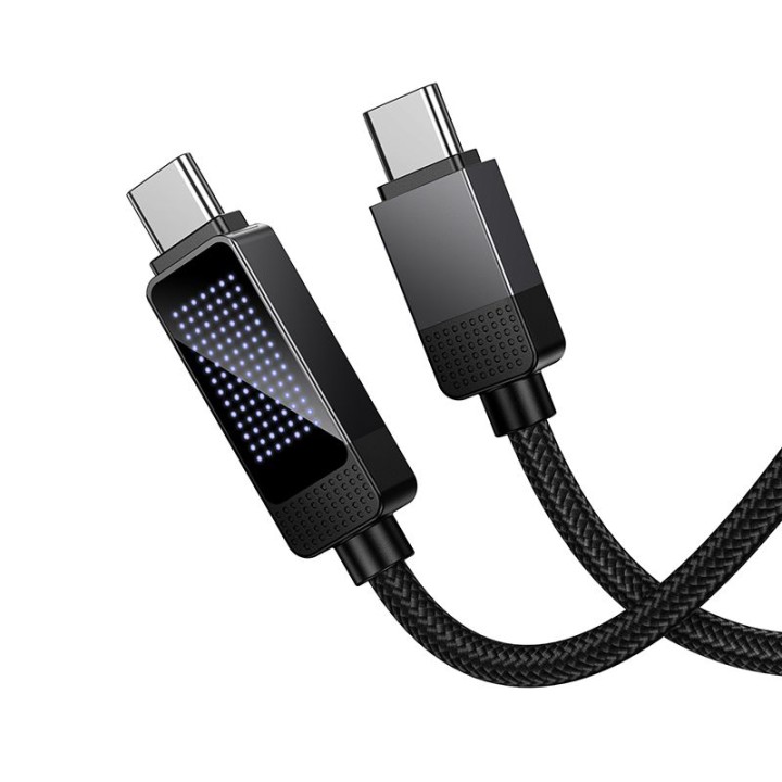 USB-C to USB-C cable Hoco 3A 60W with display Dot Matrix 1 m U154 black