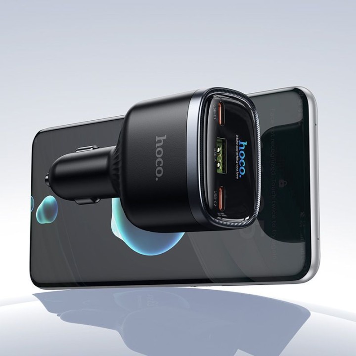 Ładowarka samochodowa Hoco USB A + 2x USB C QC3.0 PD 93W Z70 czarna