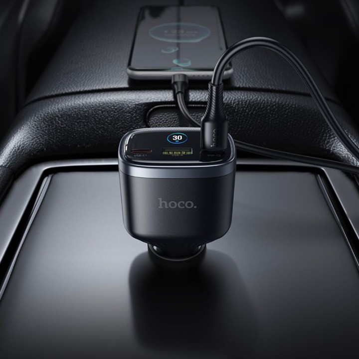 Car charger Hoco USB A + 2x USB C QC3.0 PD 93W Z70 black
