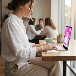 Wireless mouse Satechi Slim EX for two devices ST-MEXP blush