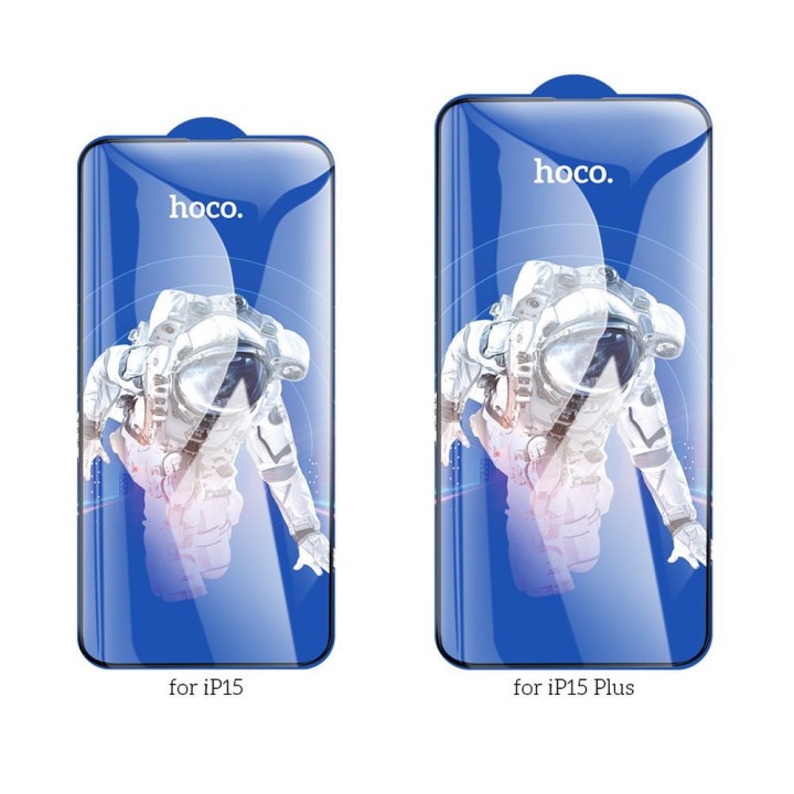 Szkło hartowane 5D do iPhone 15 PLUS / 16 PLUS Hoco HD Guardian shield (SET 10in1) G14 czarne