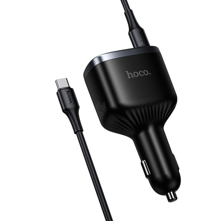 Car charger Hoco USB A + 2x USB C QC3.0 PD 93W + cable C for C Z70 black