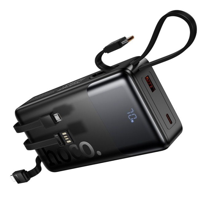 Power bank 20000 mAh QC PD 2A 22,5W with built-in cables USB A + USB C + Lightning + Micro USB Hoco J156A black