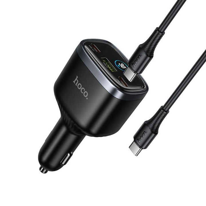 Car charger Hoco USB A + 2x USB C QC3.0 PD 93W + cable C for C Z70 black